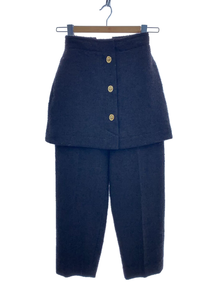 【中古】FUMIKA UCHIDA◆BOUCLE MINI-SKIRT ON SLACKS/下つ方/34/アルパカ/BLK/FU-M-PT002//【レディース御召しもの】