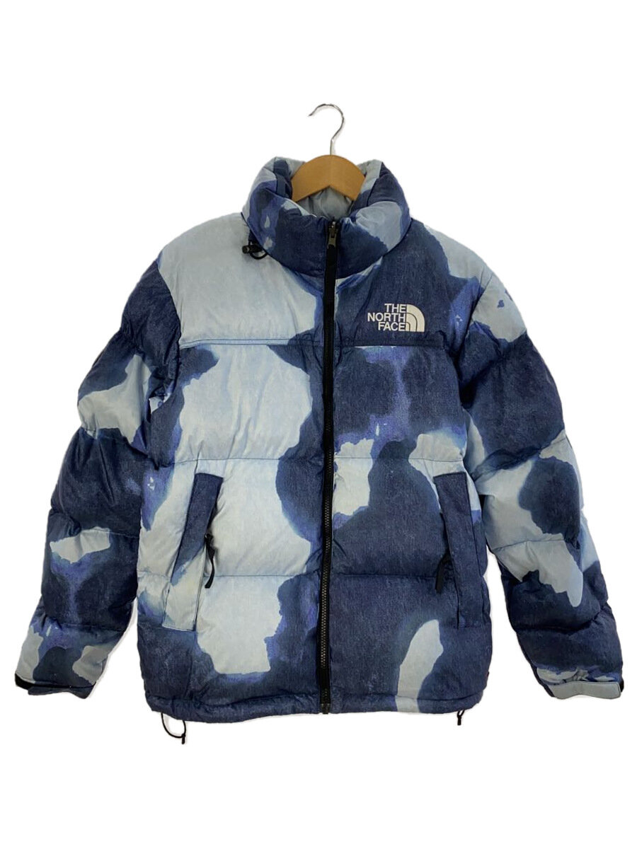 【中古】Supreme◆21AW/Bleached Denim Print Nuptse Jacket/落ちこむ上衣/S/青色//【メンズウェア】