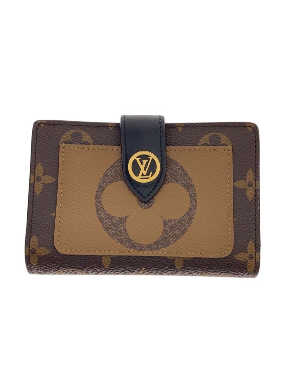 【中古】LOUIS VUITTON◆ポルト・フォイユ・ジュリエット_モノグラム・リバース/PVC/BRW/総柄/レディース//【服飾雑貨他】