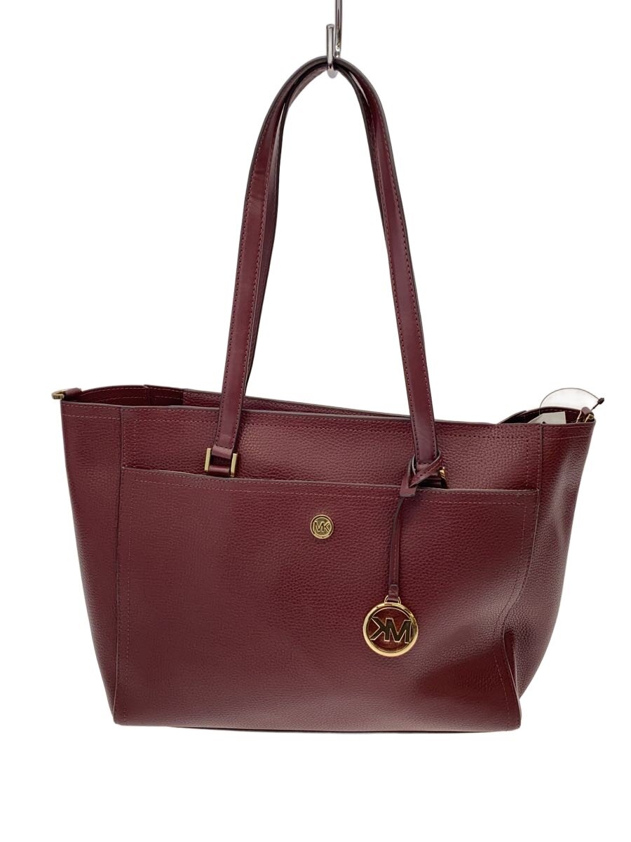 【中古】MICHAEL KORS◆トートバッグ/なめし革/RED/無地/DI-2105【御徒面子】