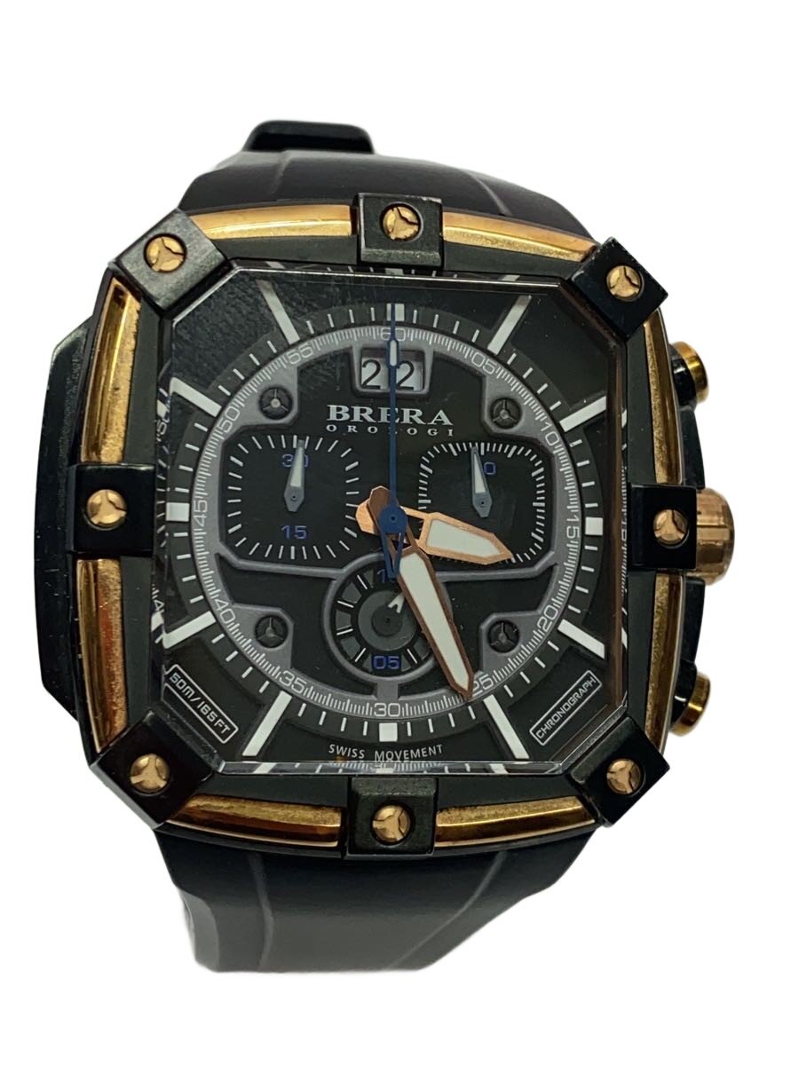 【中古】BRERA OROLOGI◆腕時計/アナログ/ラバー/BLK/BLK【服飾雑貨他】｜2ｎｄ STREET 店 12,782円