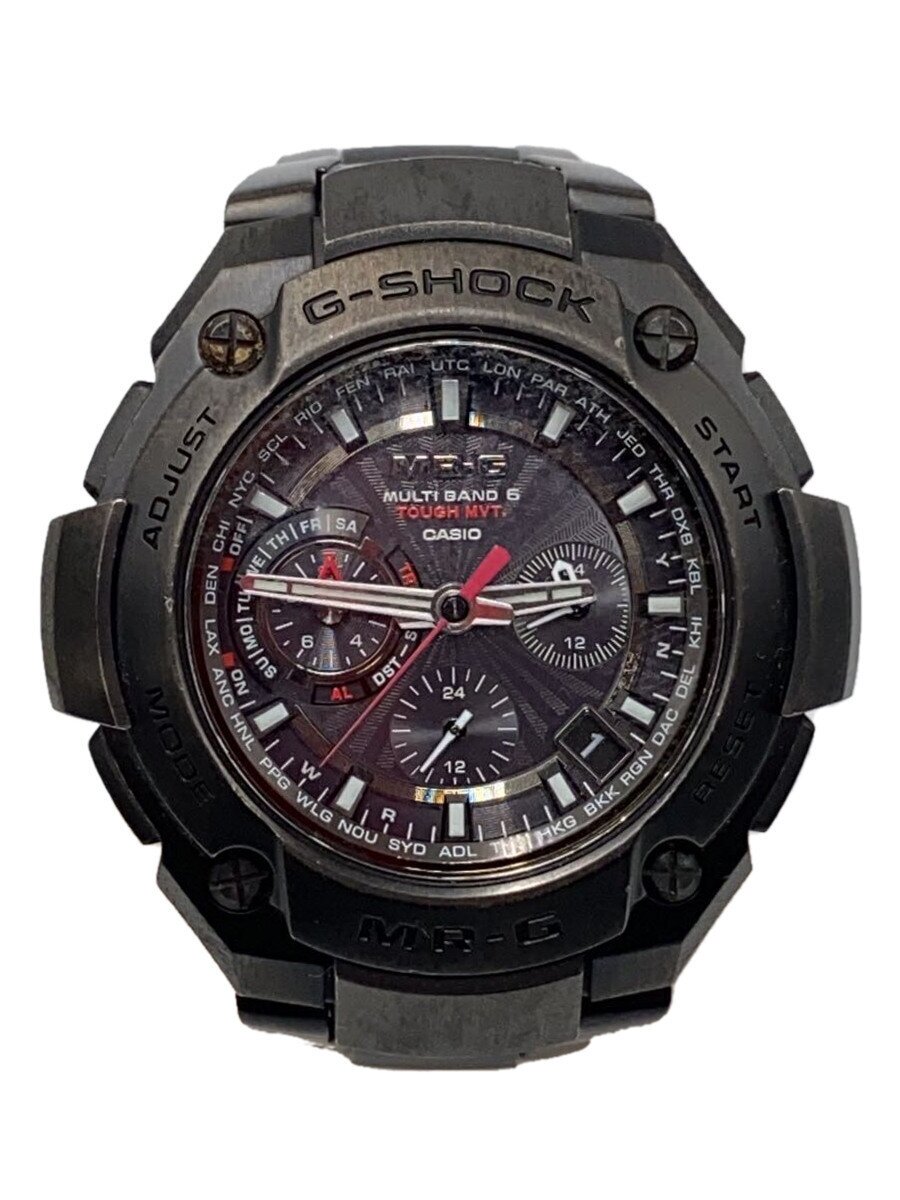 【中古】CASIO◆ソーラーウオッチ・G-SHOCK/アナログ/SLV/BLK【服飾雑貨他】