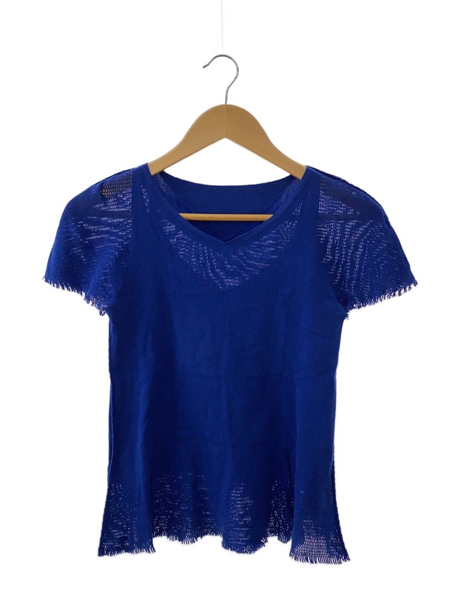 【中古】ISSEY MIYAKE FETE◆半袖カットソー/2/ナイロン/青碧/IF82KK036//【レディース御召しもの】