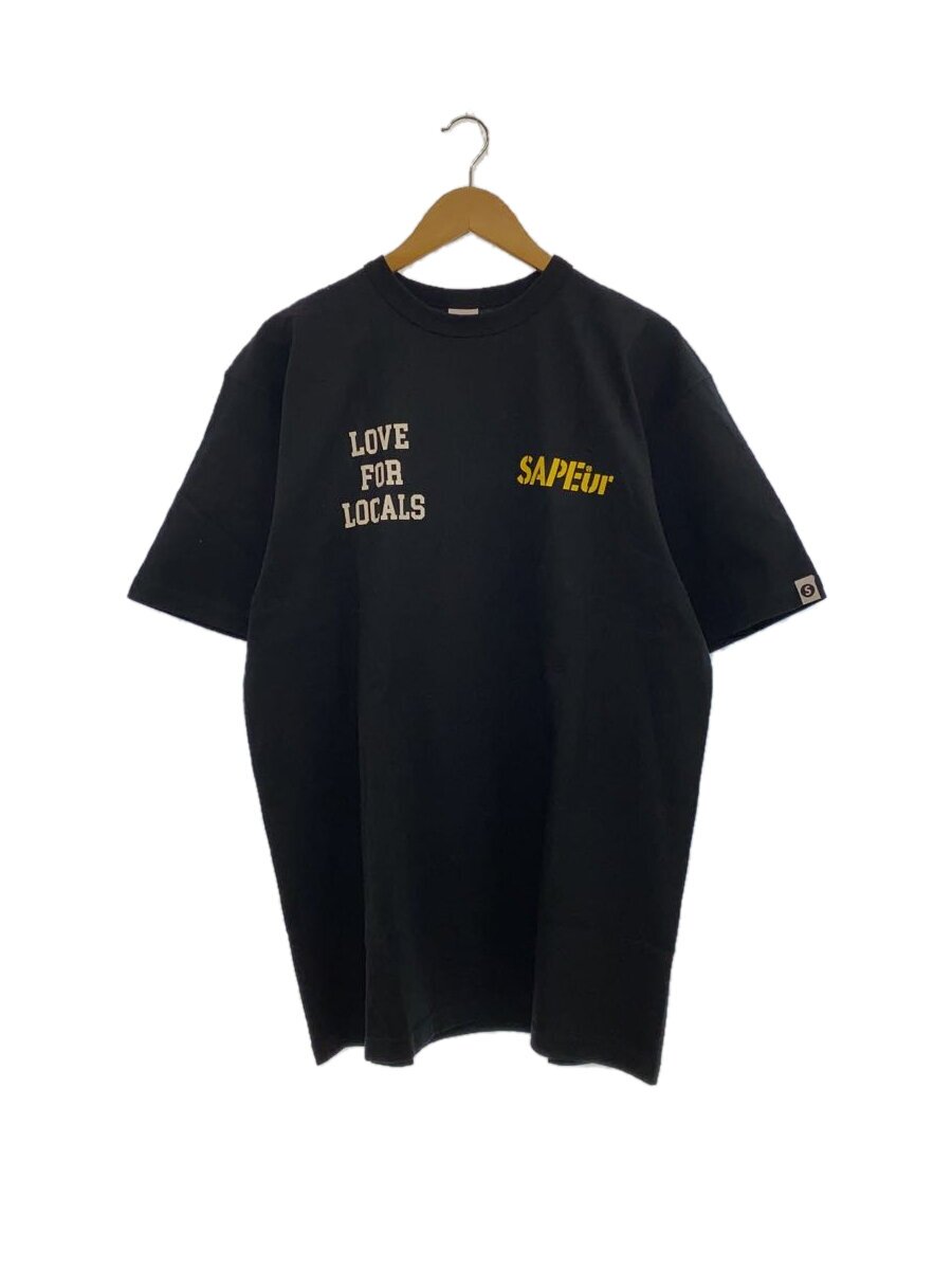 【中古】A Elegantes SAPEur◆23SS LOVEFOR LOCALS TEE/プルオーバー/L/黒いこと/A0023-004/引き舟付【メンズウェア】