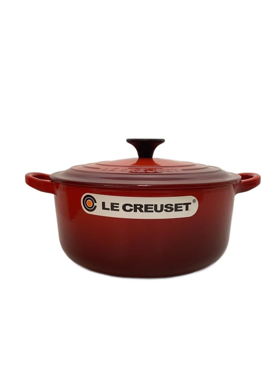 【中古】LE CREUSET◆鍋/RED/25001 20 06 02491/ココットロンド/20珊/2.4L/桜んぼう赤いこと/ホーロー鍋//【勝手もと装置】