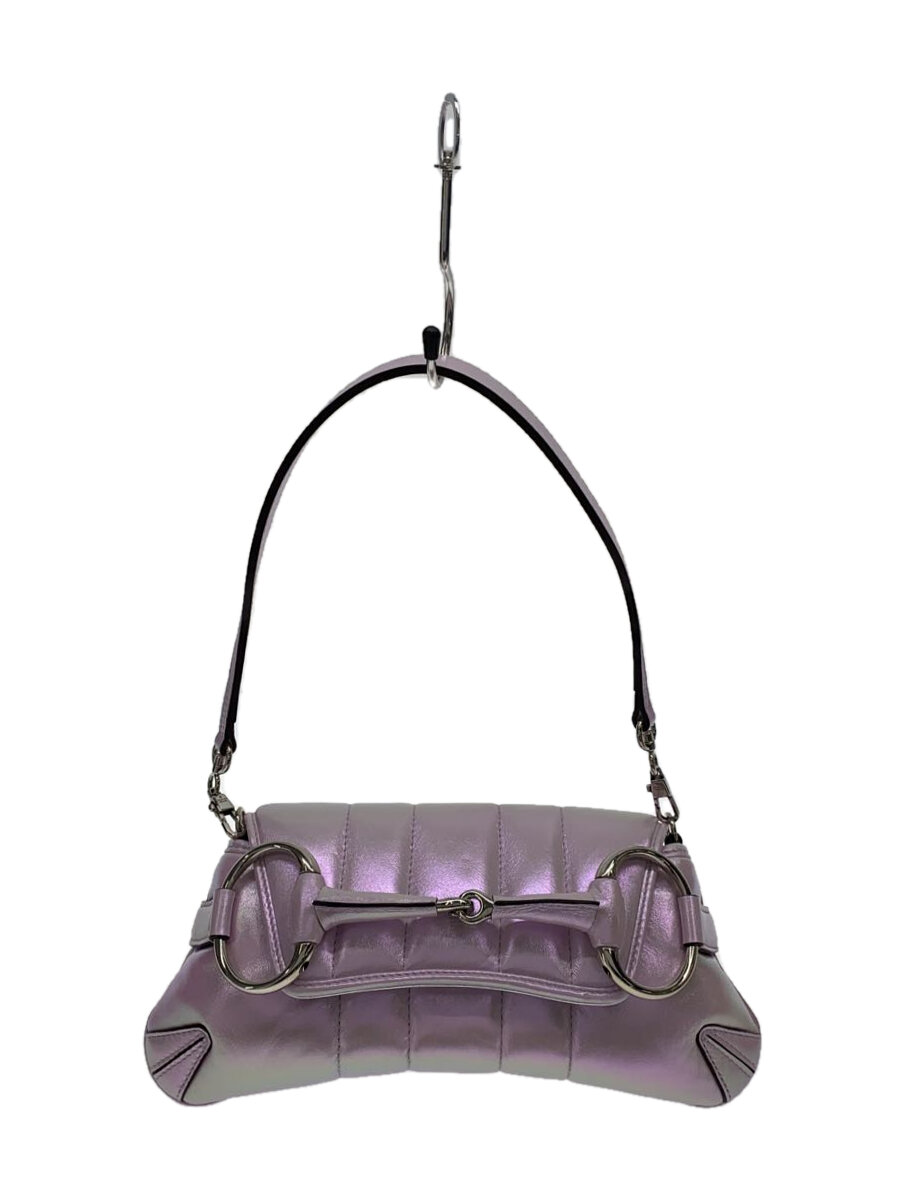 【中古】GUCCI◆スモール ショルダーバッグ_グッチ ホースビットチェーン/--/PNK/無地//【御徒面子】