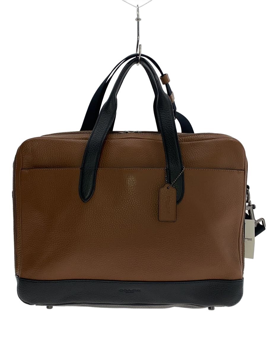 【中古】COACH◆ブリーフ入れもの/なめし革/CML/無地【御徒面子】