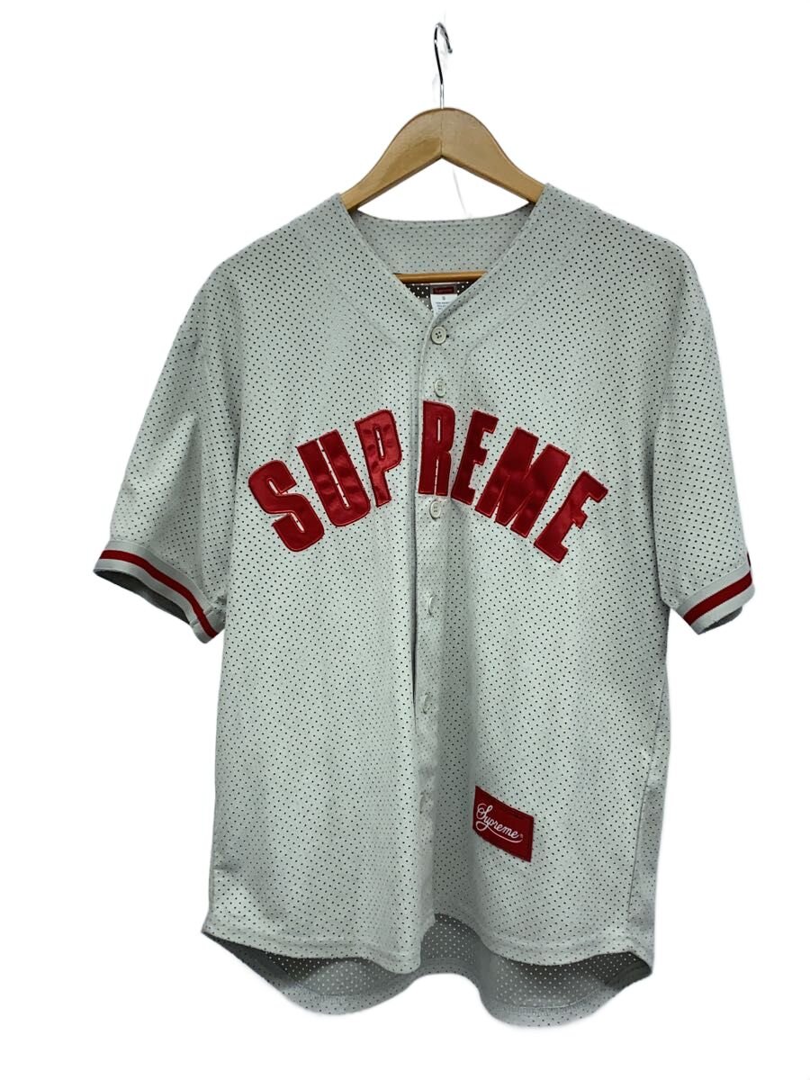 【中古】Supreme◆24SS/Ultrasuede Mesh Baseball Jersey/S/ポリエステル/GRY【メンズウェア】