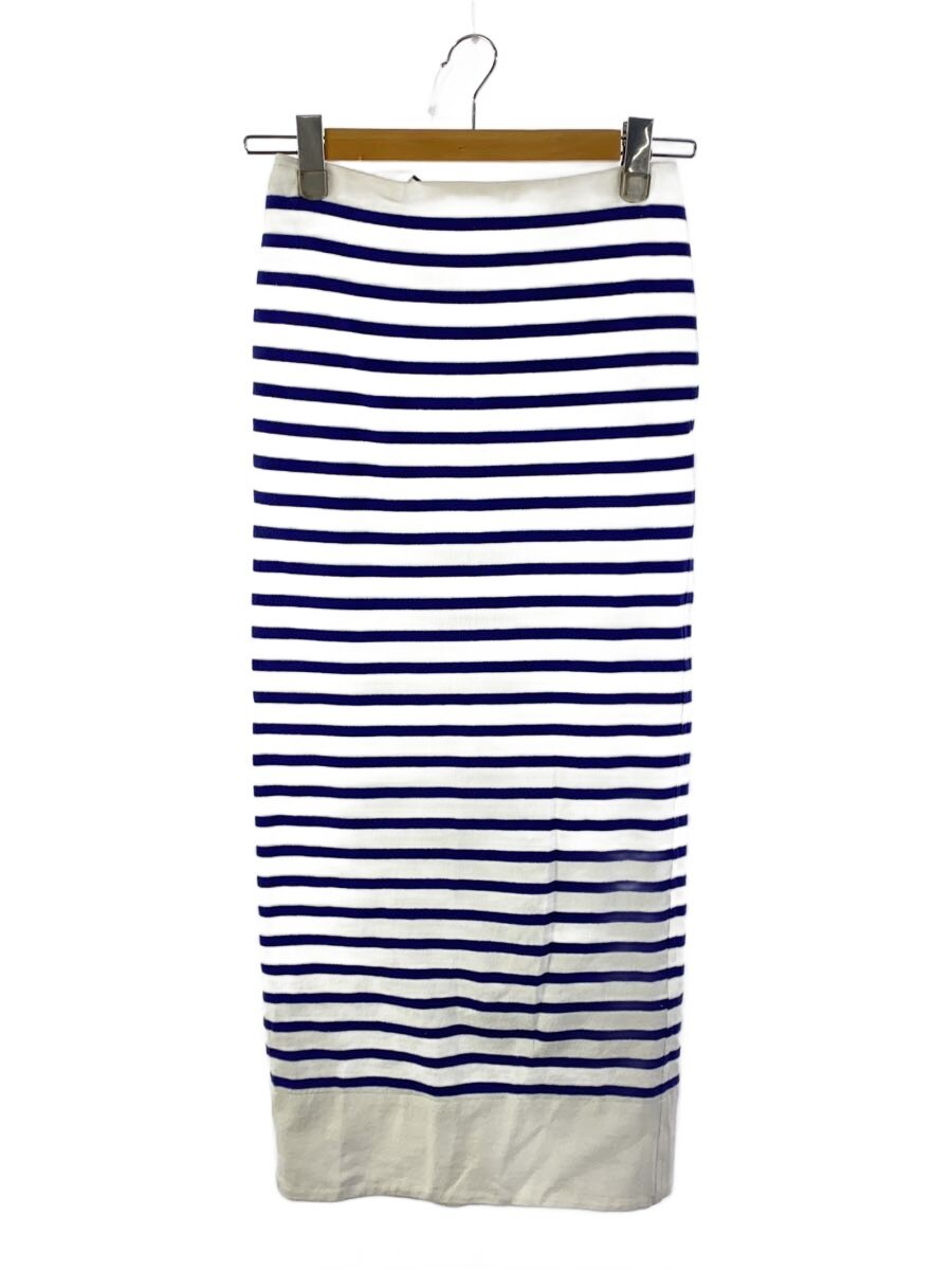【中古】MADISONBLUE◆BORDER KNIT LONG TIGHT SKIRT/0/綿織物/BLU/間借り人/MB181-7006C【レディース御召しもの】