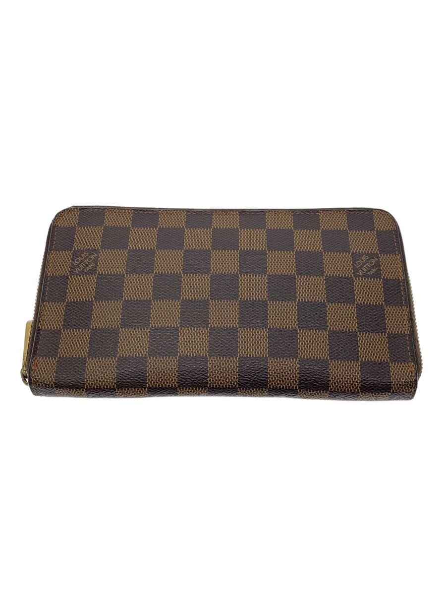 【中古】LOUIS VUITTON◆ジッピー・オーガナイザー_ダミエ・エベヌ/PVC/BRW/総柄/メンズ【服飾雑貨他】