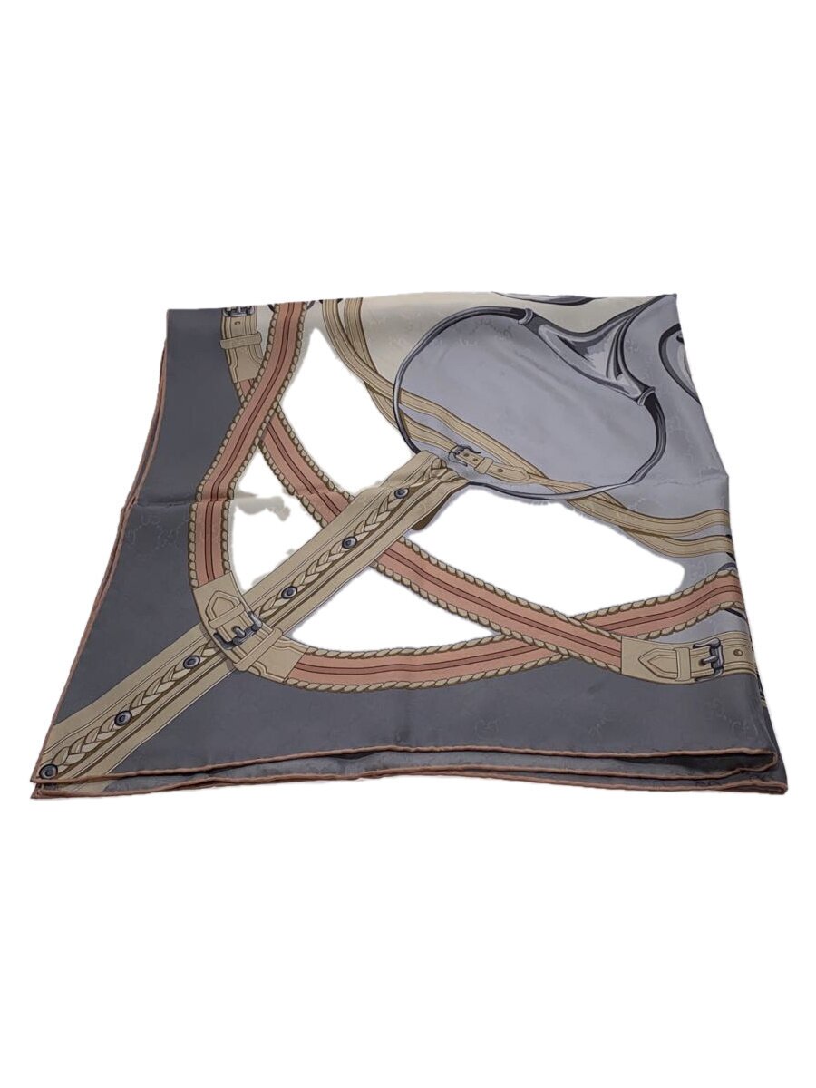 【中古】GUCCI◆えり巻き/地絹/GRY/総柄/レディース/767310 3G009【服飾雑貨他】
