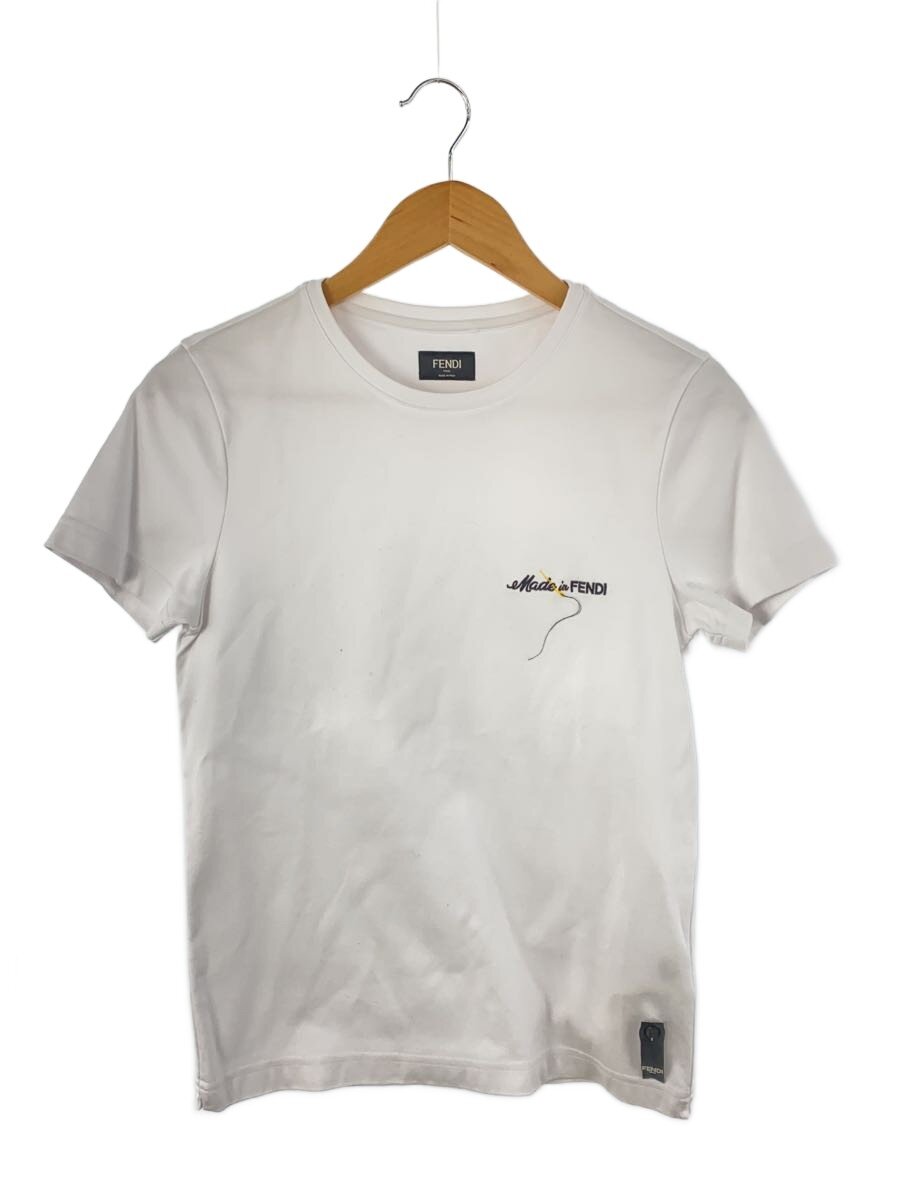 【中古】FENDI◆Short sleeve T-shirt with embroidery logo/XS/コットン/WHT//【メンズウェア】|2nd STREET 店