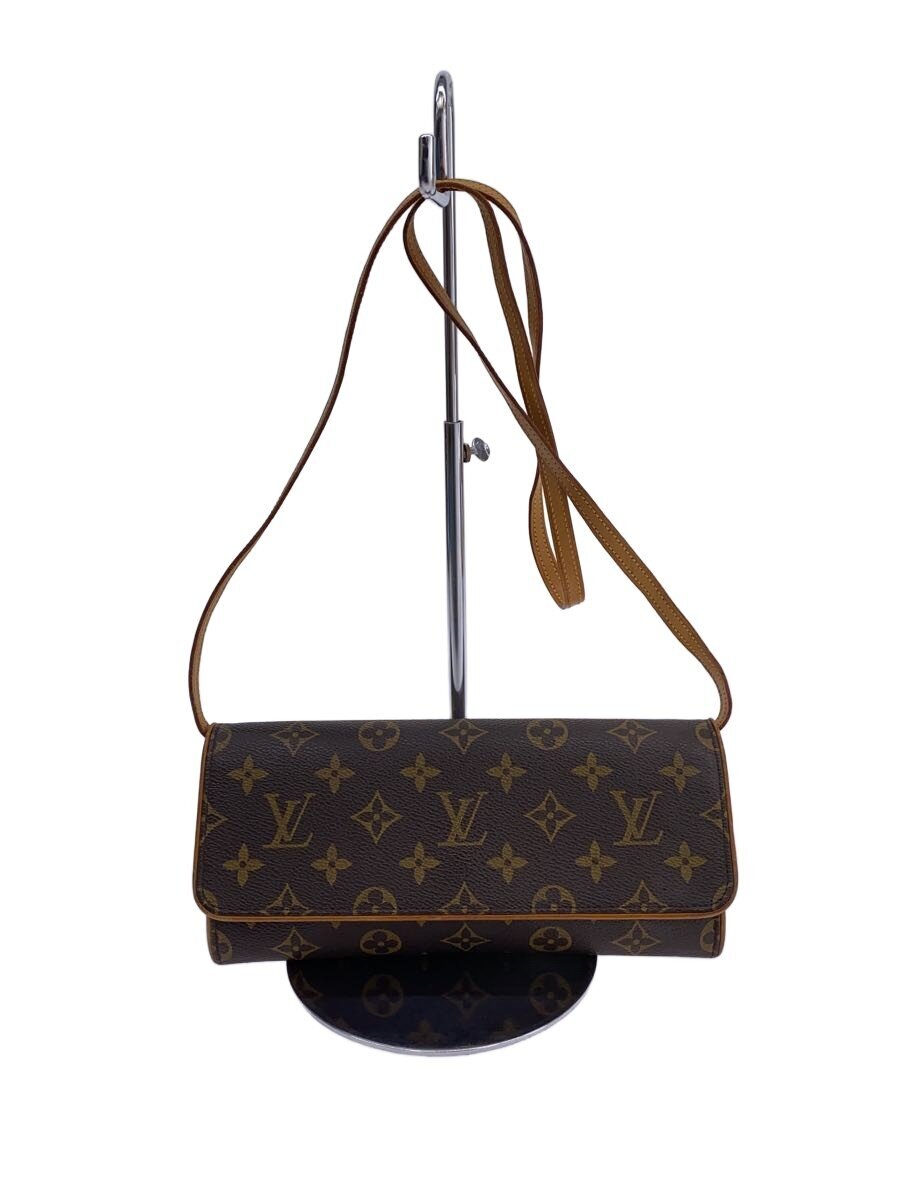 【中古】LOUIS VUITTON◆ポシェット・ツインGM_モノグラム・帆布/PVC/BRW/モノグラム//【御徒面子】