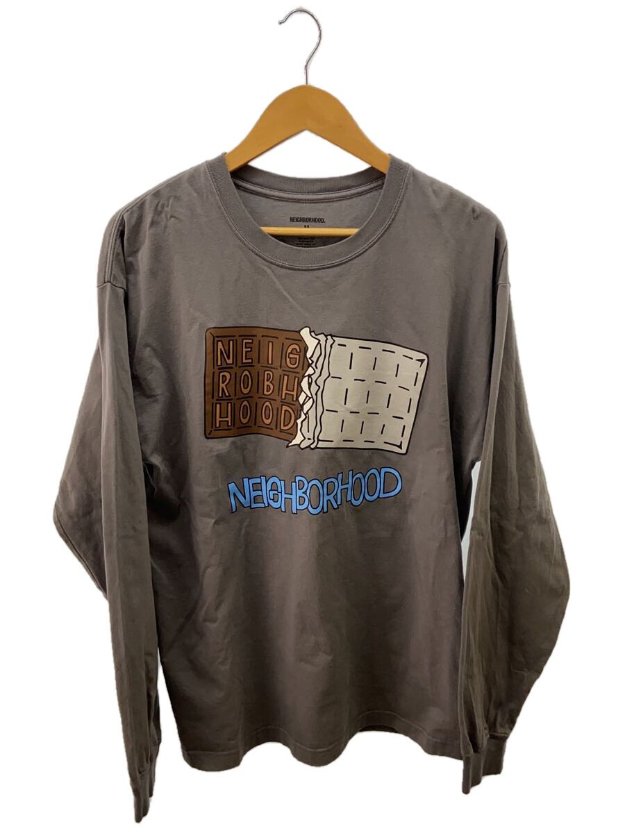 【中古】NEIGHBORHOOD◆長袖プルオーバー/M/綿織物/GRY/刷り上げる/242PCNH-LT18【メンズウェア】