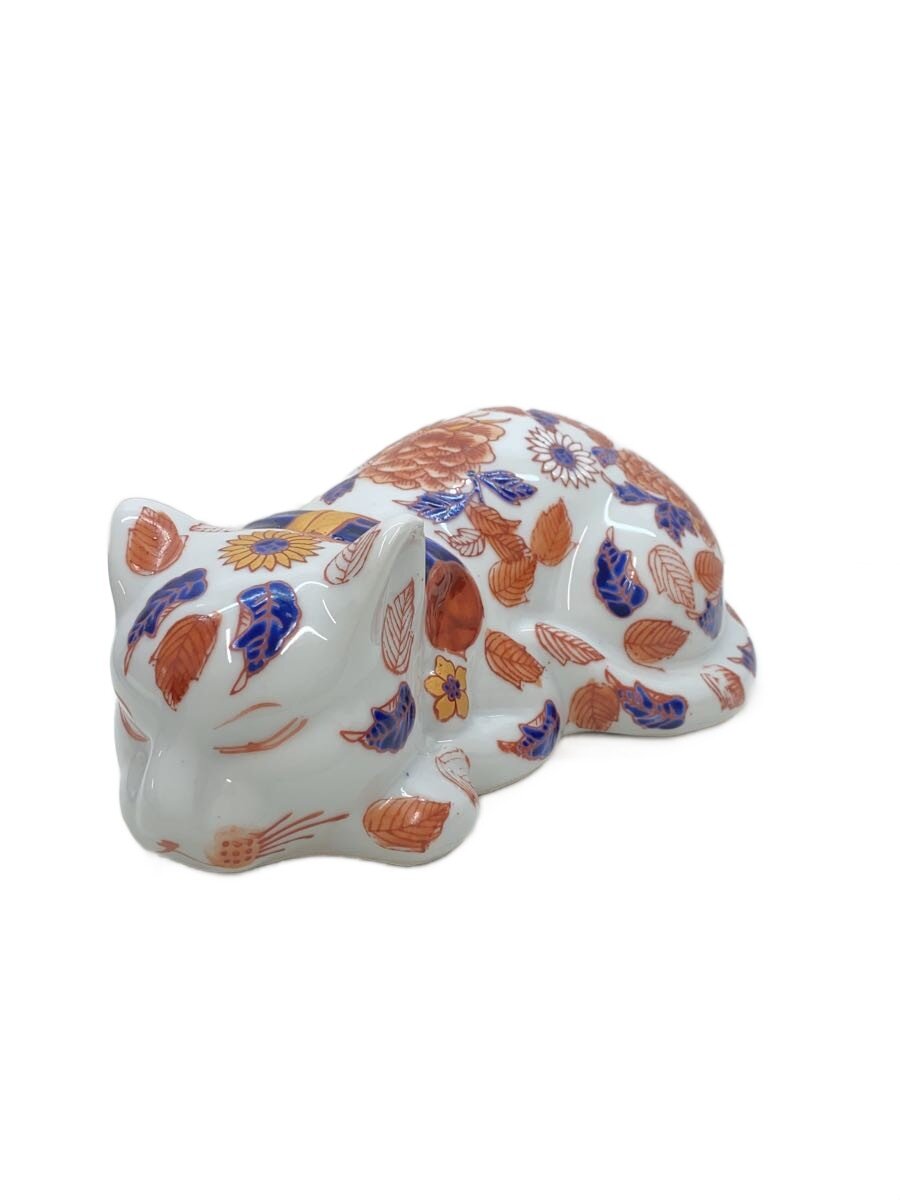 【中古】伊万里焼◆室内装飾雑貨/一巻の終わり猫/21糎///【室内装飾小物・日用雑貨】