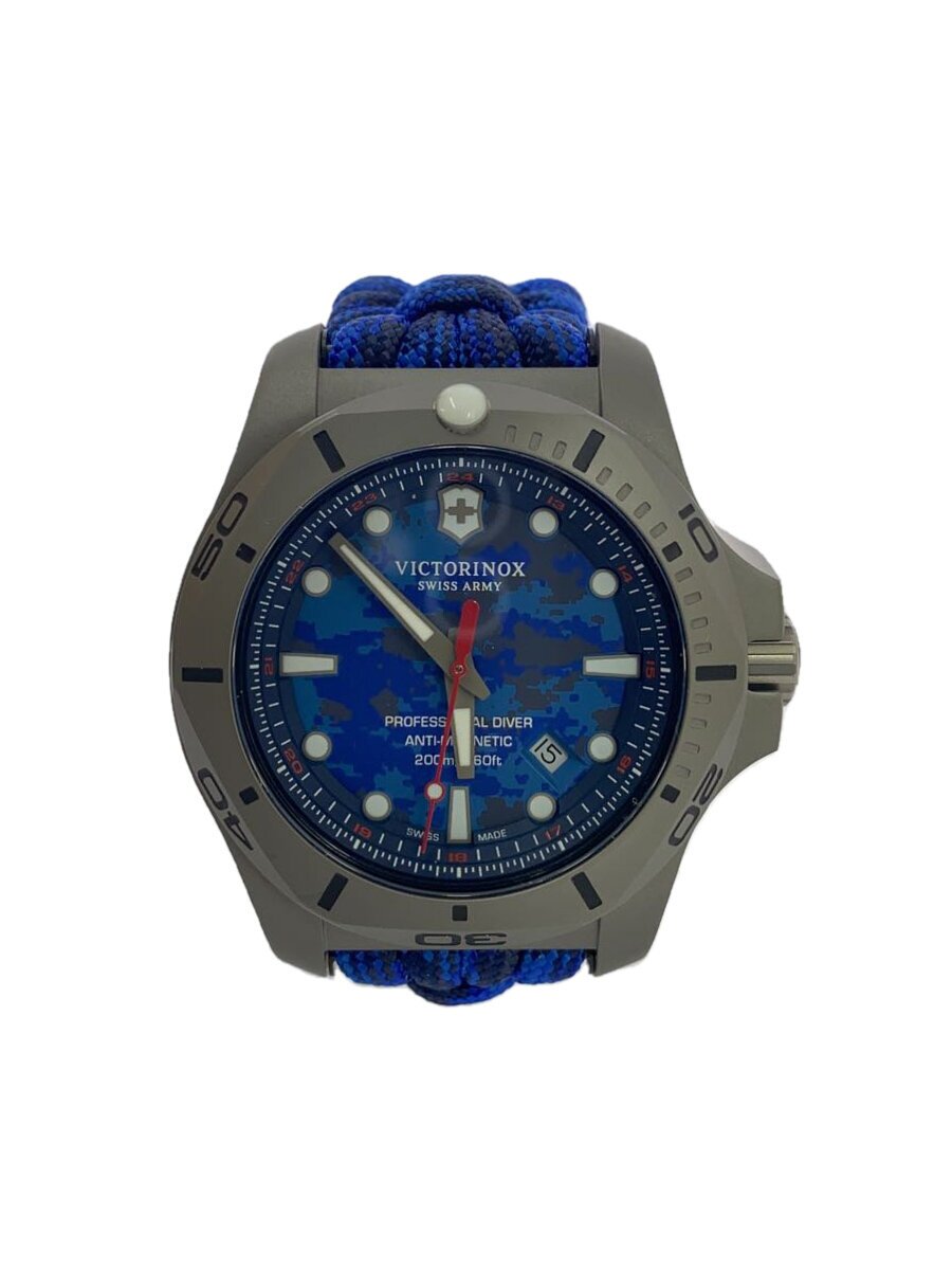 【中古】VICTORINOX◆石英ウォッチ/アナログ/青色/黒いこと【服飾雑貨他】