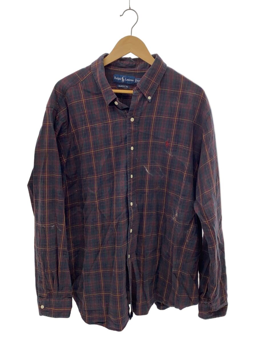 【中古】RALPH LAUREN◆長袖プルオーバー/XXL/綿織物/マルチ色つや/照合のしるし【メンズウェア】