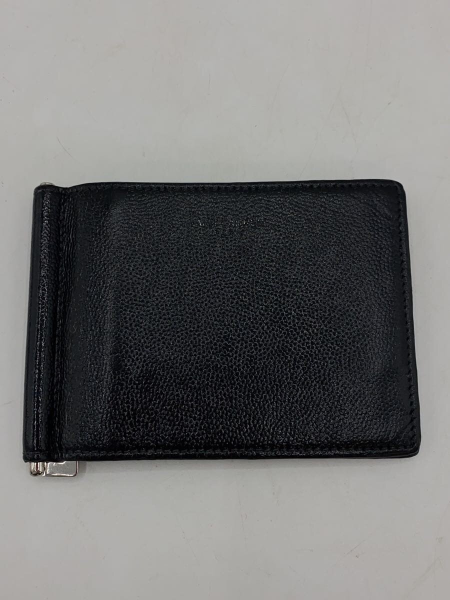 【中古】SAINT LAURENT◆2つ折り金入れ/なめし革/BLK/無地/メンズ/ART378005・0522【服飾雑貨他】