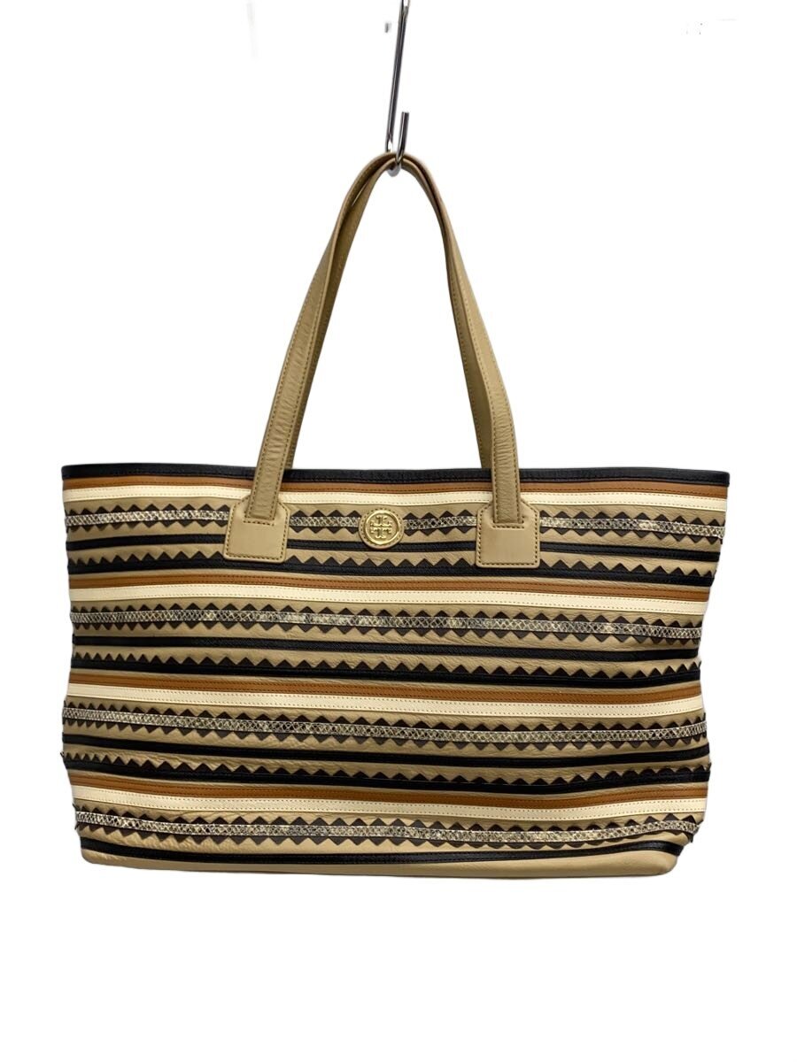 【中古】TORY BURCH◆トートバッグ/--/マルチ色つや【御徒面子】