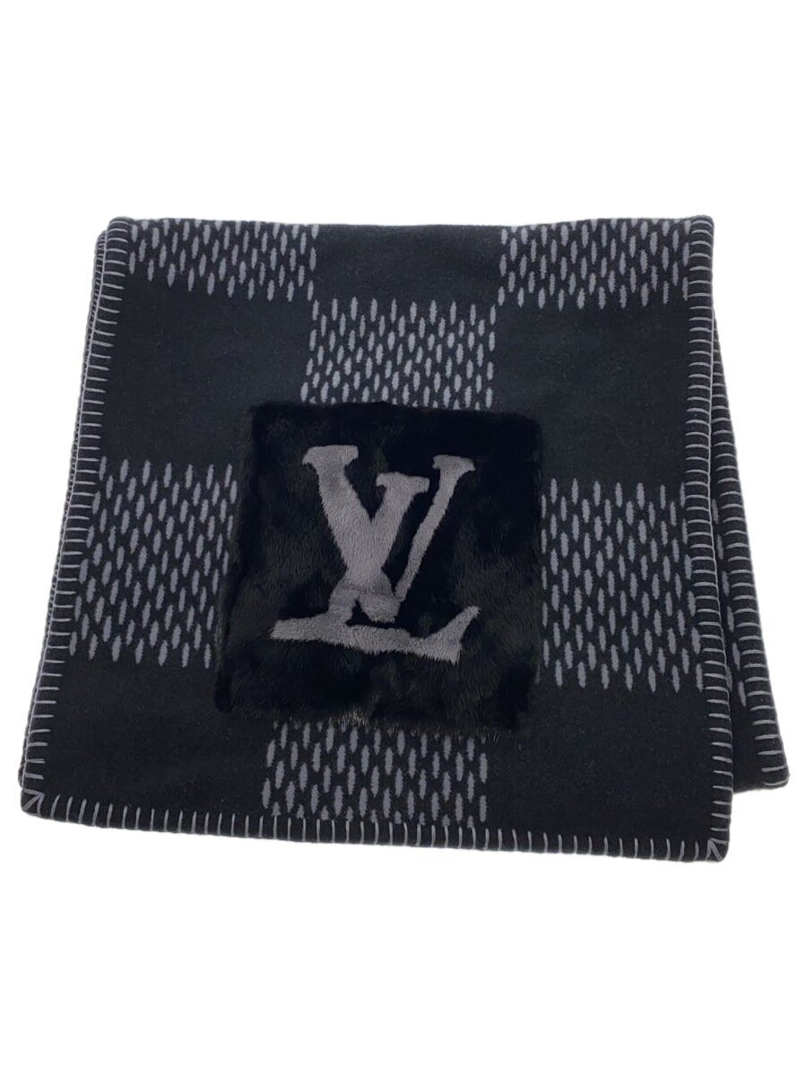 【中古】LOUIS VUITTON◆ルイヴィトン/えり巻き/羊毛/BLK/総柄/メンズ/M77139/エシャルプ・ダミエ ウォーム/M7713//【服飾雑貨他】