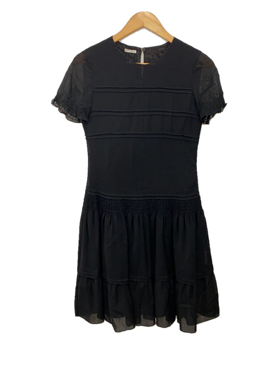 【中古】MIU MIU◆半袖ワンピース/38/ウール/BLK/無地【レディースウェア】|2nd STREET 店