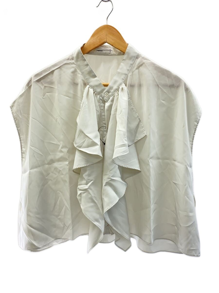 【中古】LAD MUSICIAN◆SLEEVELESS FRILL SHIRT/44/ポリエステル/WHT/2221-102//【レディース御召しもの】