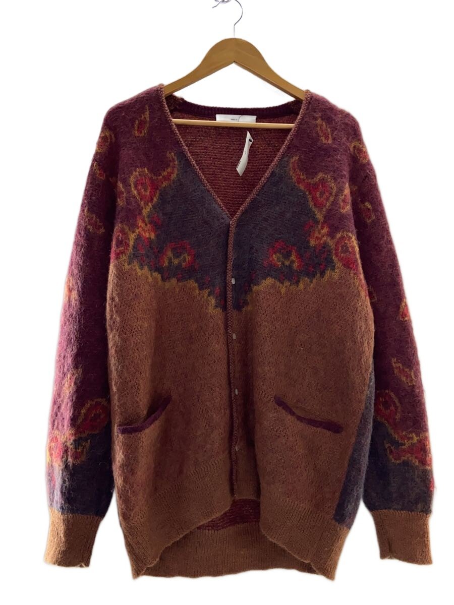 【中古】TOGA VIRILIS TOGA ARCHIVES◆22AW/MOHAIR JACQUARD CARDIGAN/ジレー(朦々たる)/XL/羊毛/BRD//【メンズウェア】