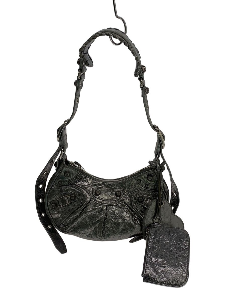 【中古】BALENCIAGA◆ショルダーバッグ/なめし革/SLV//【御徒面子】