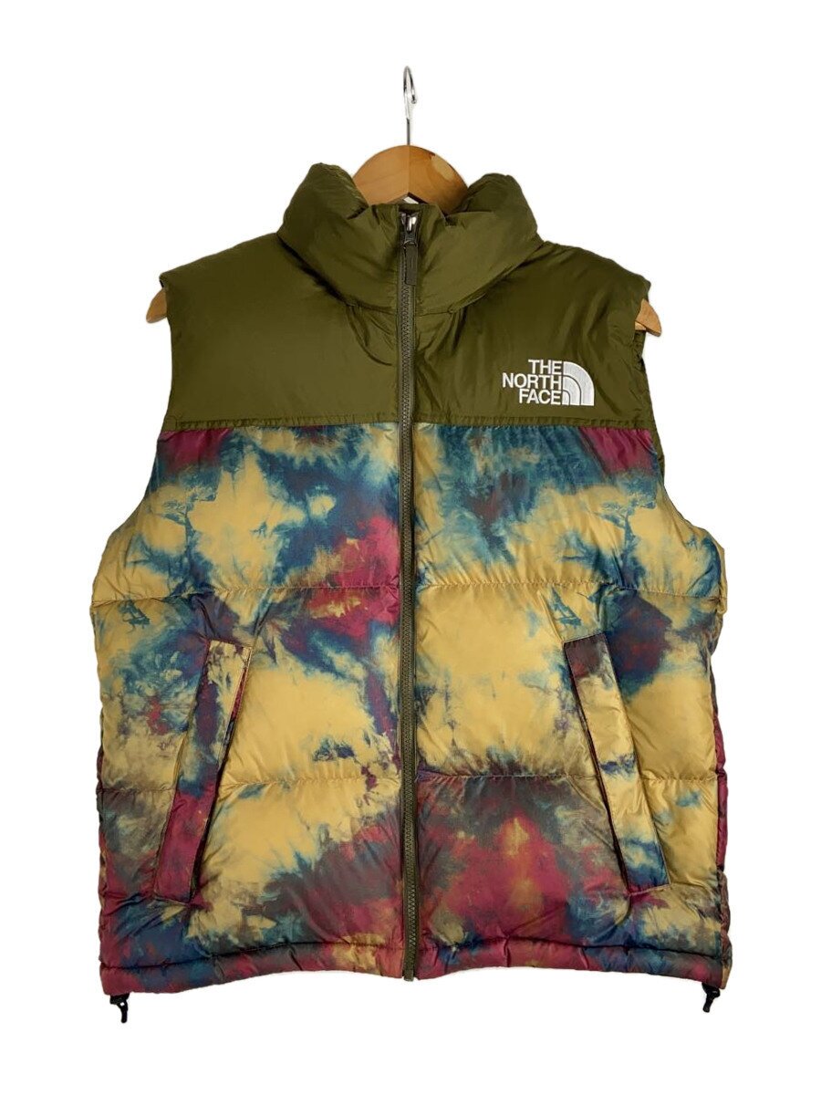 【中古】THE NORTH FACE◆NOVELTY NUPTSE VEST_ノベルティヌプシベスト/S/ナイロン/KHK/総柄//【メンズウェア】|2nd STREET 店