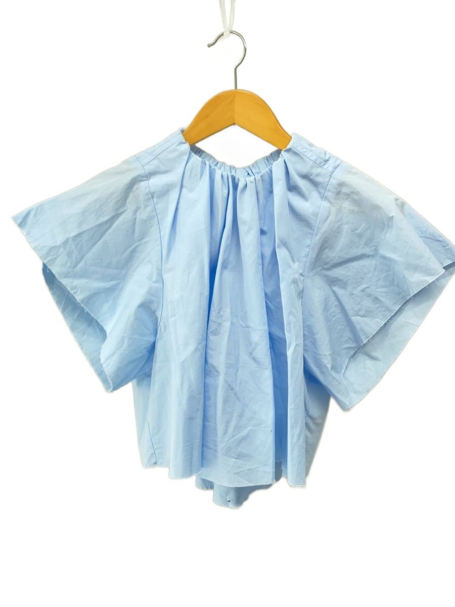 【中古】MM6◆コットンギャザーネッククロップドブラウス/38/コットン/BLU/無地/S52NF0007【レディースウェア】|2nd STREET 店
