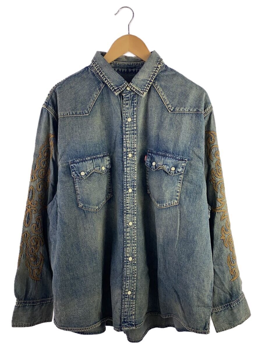 【中古】Levi’s◆長袖プルオーバー/XL/綿織物/BLU/無地/? NULL ?【メンズウェア】