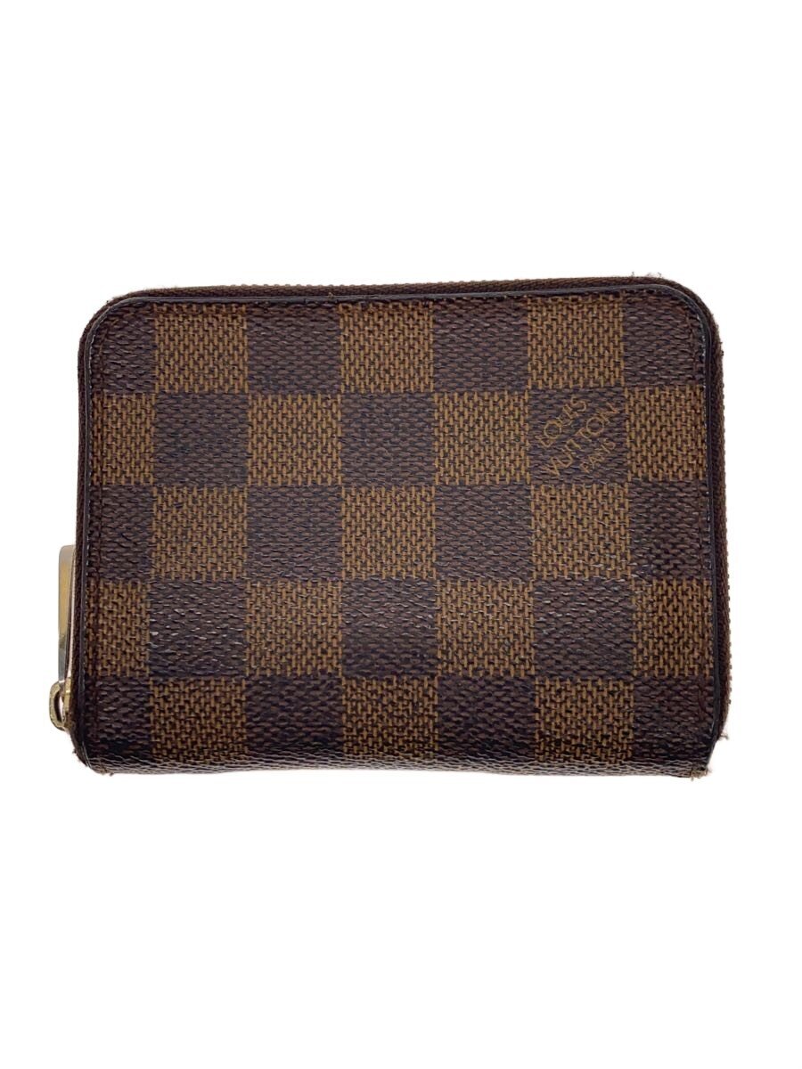 【中古】LOUIS VUITTON◆ジッピー・コインパース_ダミエ・エベヌ/PVC/BRW/総柄/メンズ【服飾雑貨他】