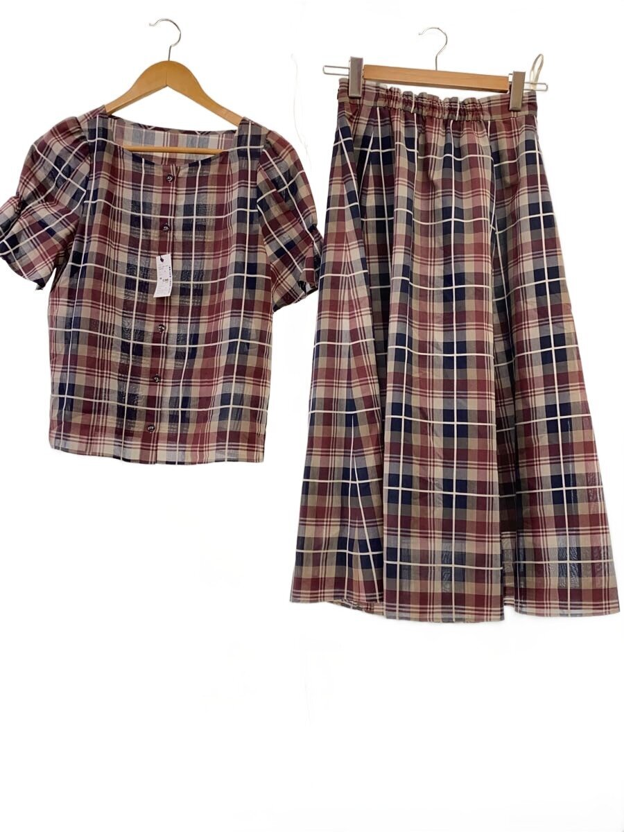 【中古】BLUE LABEL CRESTBRIDGE◆セットアップ/38/綿織物/マルチ色つや/照合のしるし/55M11-173-29【レディース御召しもの】