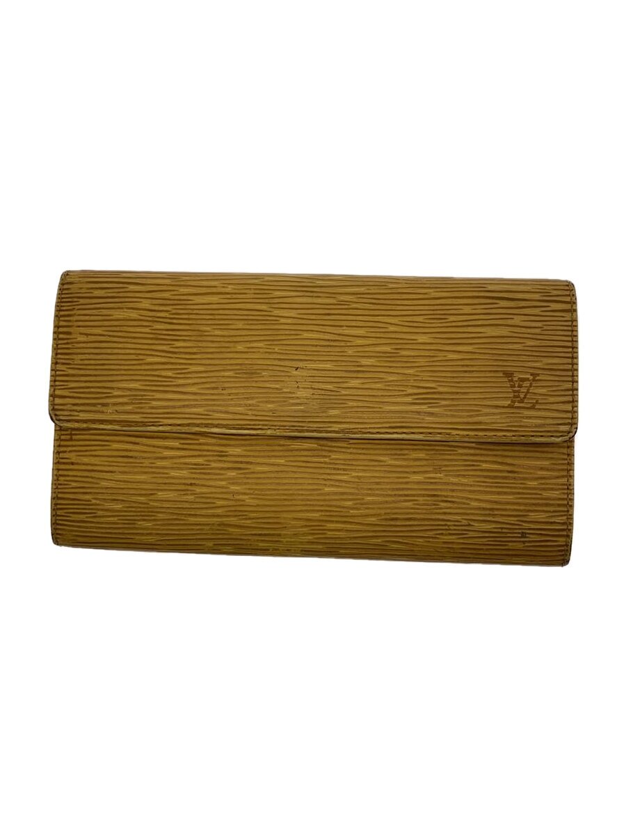 【中古】LOUIS VUITTON◆ポルト・フォイユ・サラ_エピ_YLW/レザー/YLW/無地/レディース【服飾雑貨他】