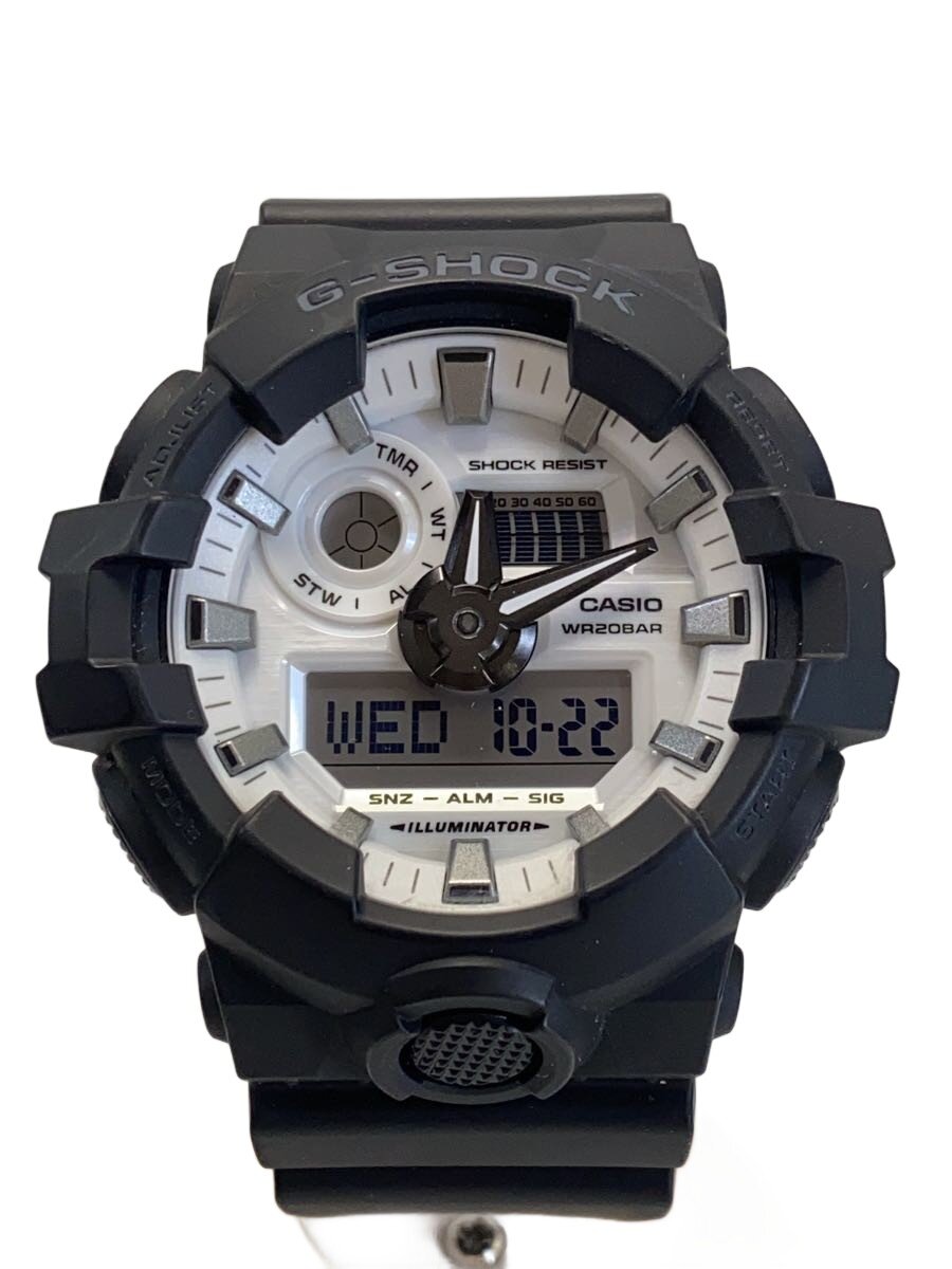 【中古】CASIO◆石英ウオッチ_G-SHOCK/デジアナ/WHT/BLK【服飾雑貨他】