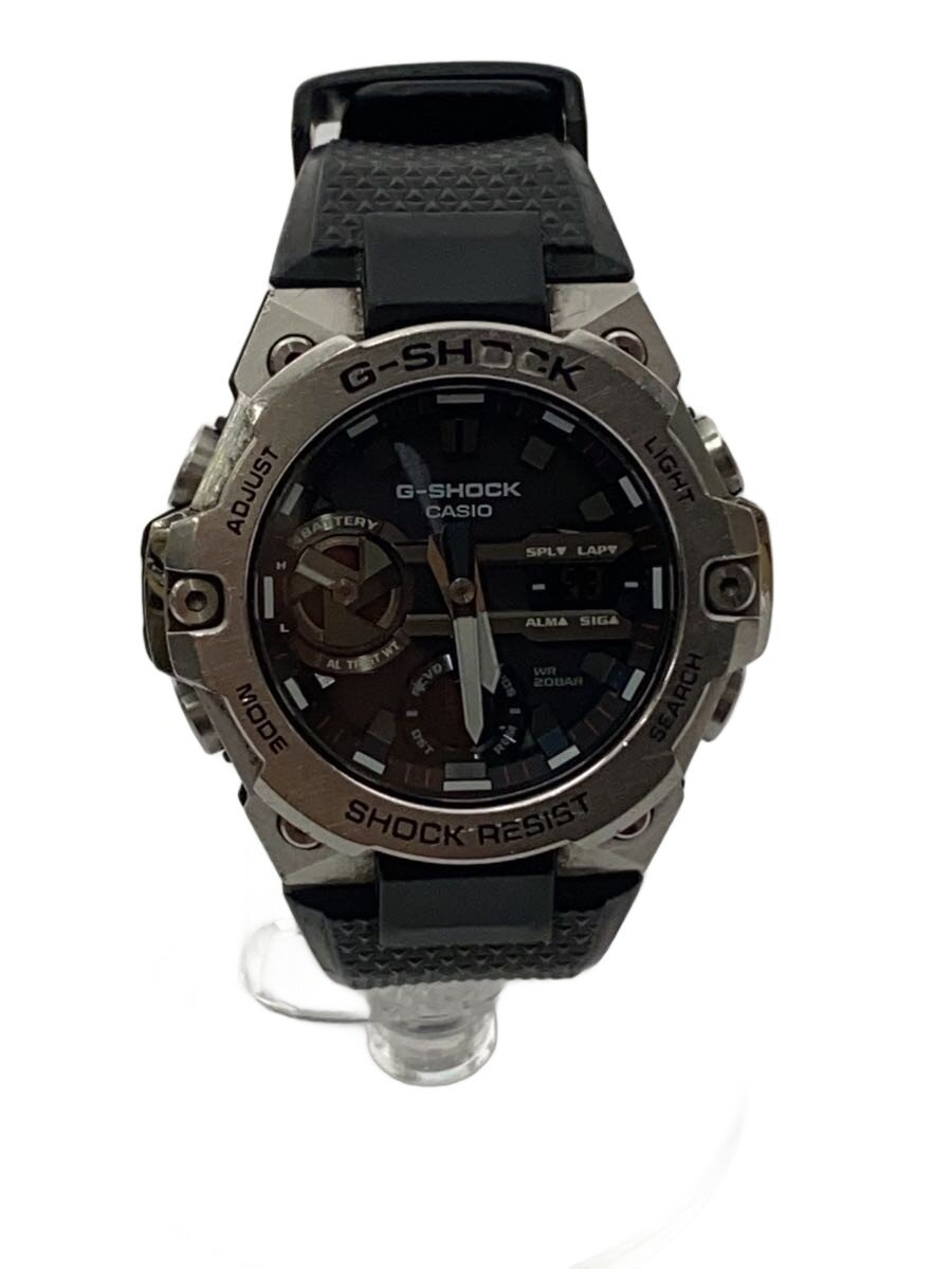 【中古】CASIO◆G-SHOCK/ソーラーウオッチ/デジアナ/黒いこと/BLK/GST-B400【服飾雑貨他】