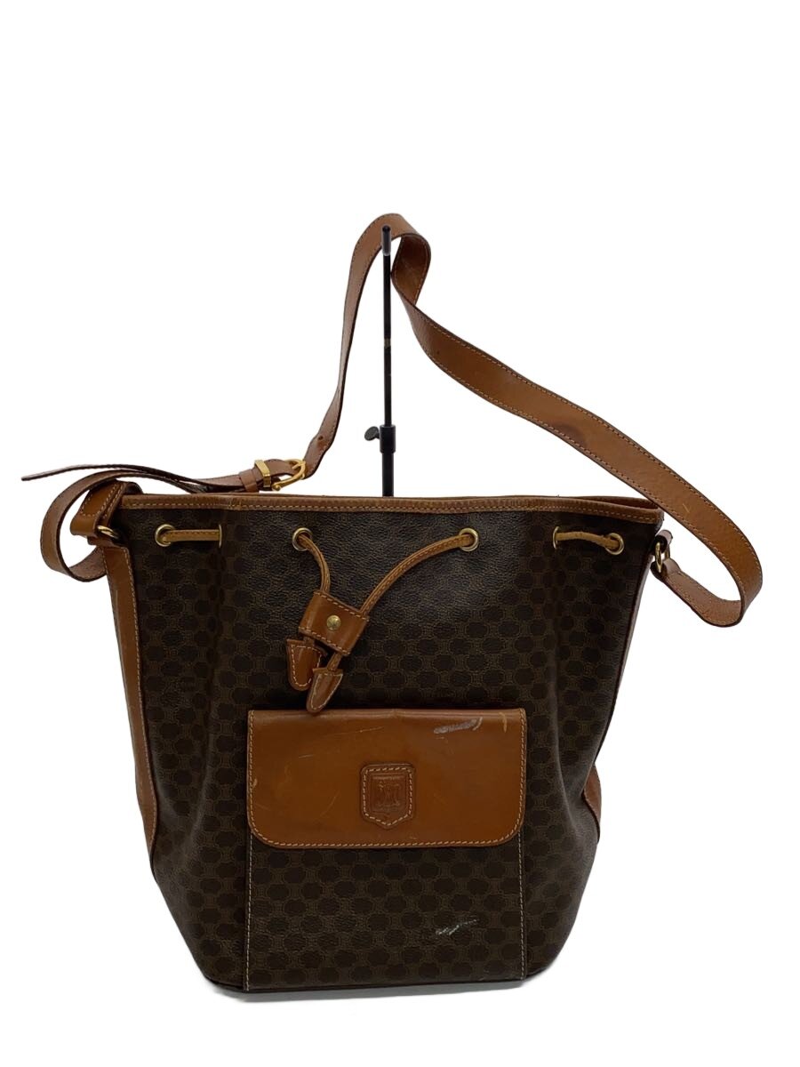 【中古】CELINE◆ショルダーバッグ/PVC/BRW/総柄/マカダム/巾着/紐劣化【バッグ】｜2ｎｄ STREET 店