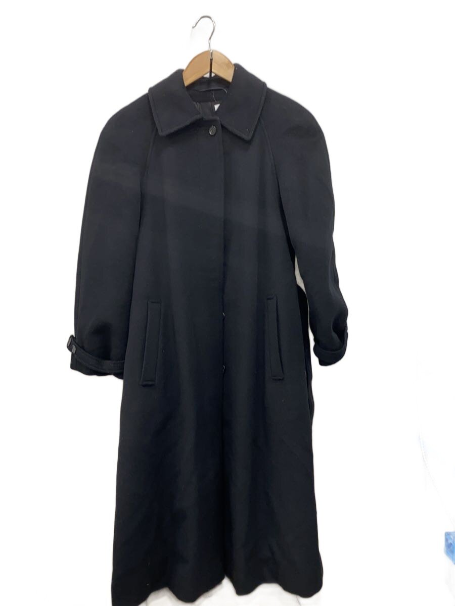 【中古】PIACENZA◆厚地の外套/34/羊毛/BLK/無地【レディース御召しもの】