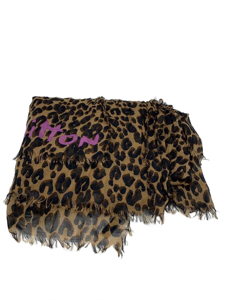 【中古】LOUIS VUITTON◆エトール・レオパード_BRW/カシミヤ/BRW/レオパード/レディース//【服飾雑貨他】