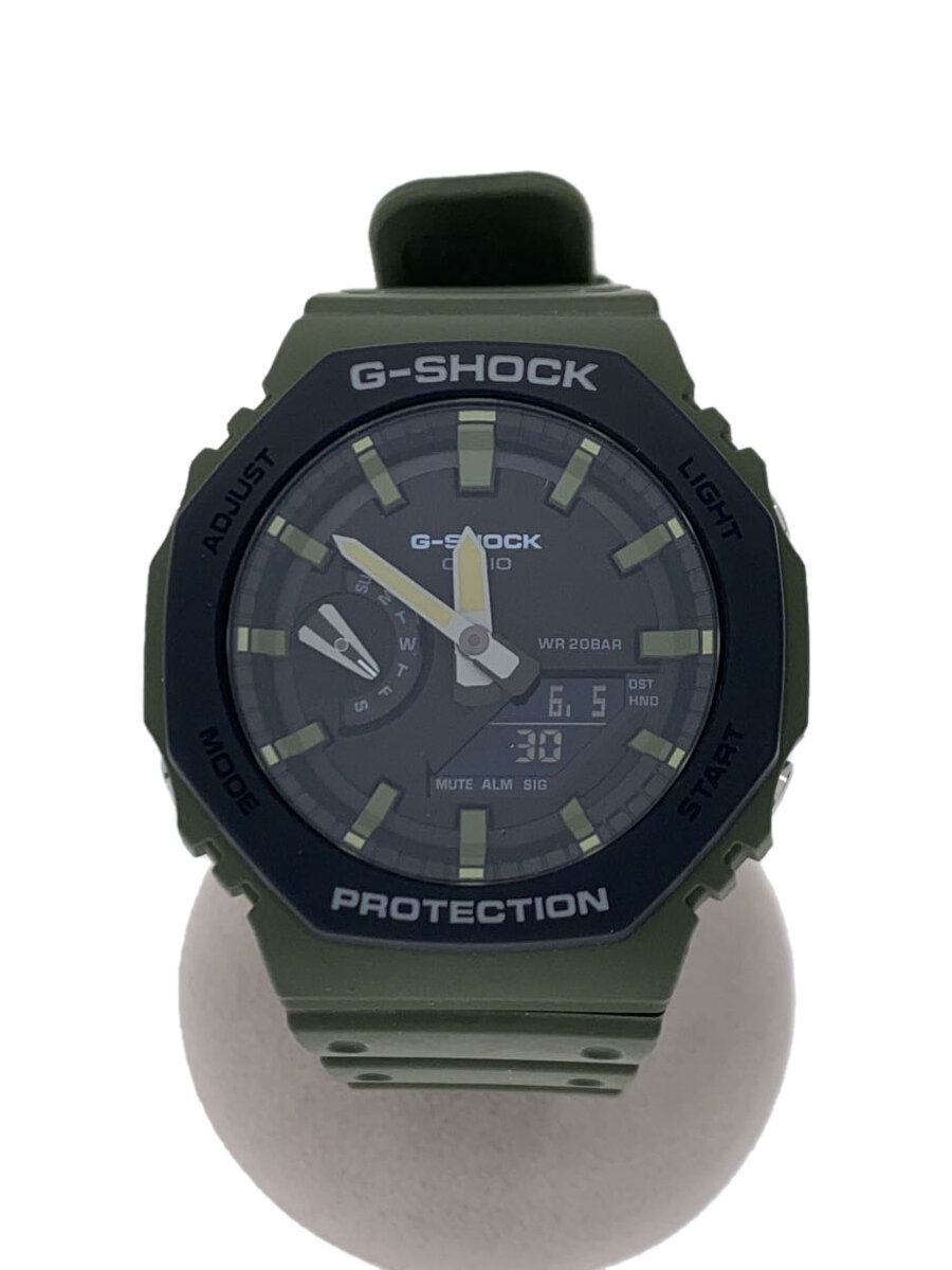 【中古】CASIO◆石英ウオッチ_G-SHOCK/デジアナ/天然ゴム/黒いこと/カーキ/GA-2120SU-3AJF//【服飾雑貨他】