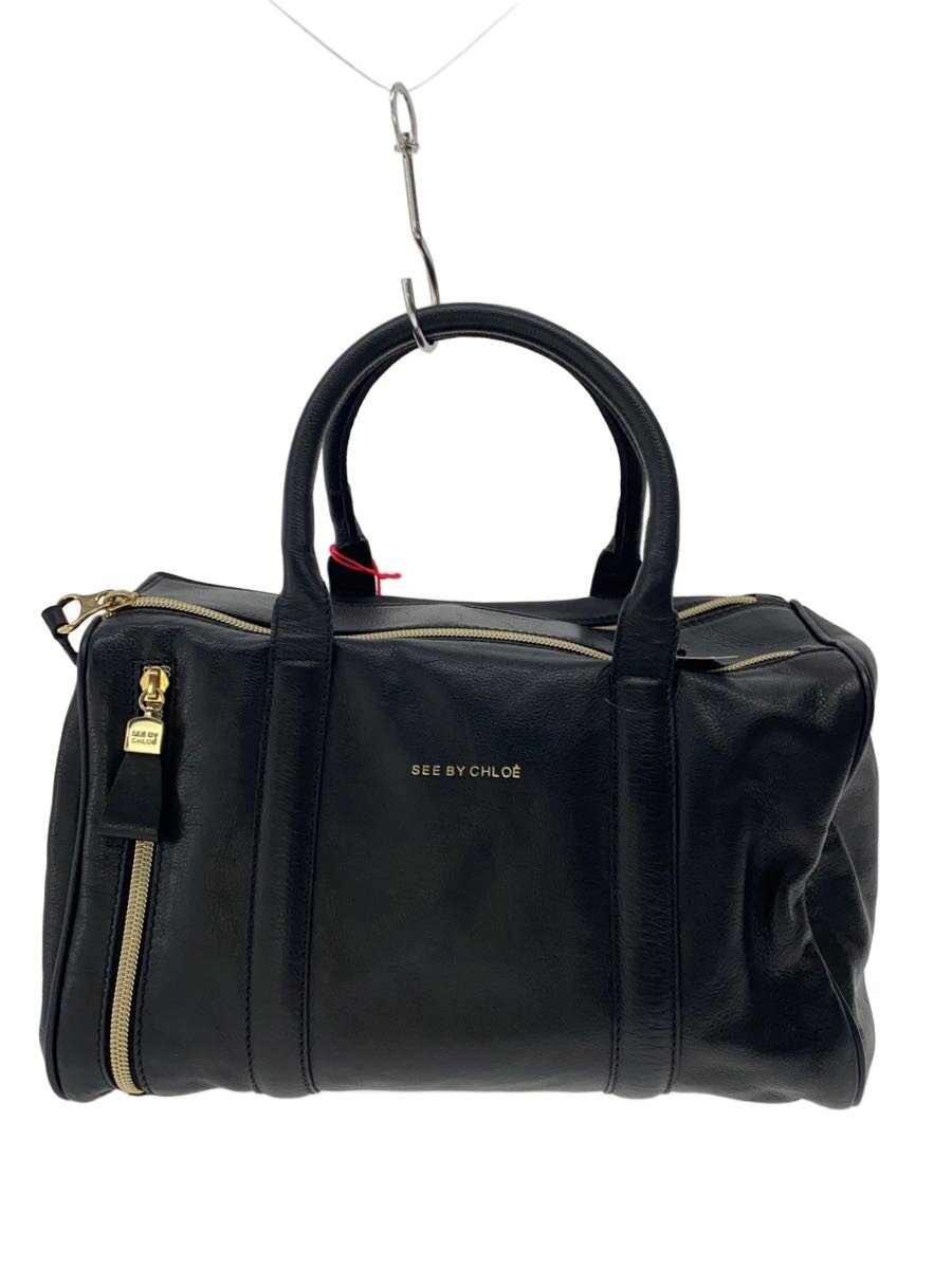 【中古】SEE BY CHLOE◆ハンドバック/なめし革/BLK/無地/9S7489-P42【御徒面子】