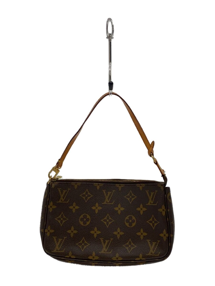 【中古】LOUIS VUITTON◆1)ポシェット・アクセソワール_モノグラム・帆布/PVC/BRW【御徒面子】