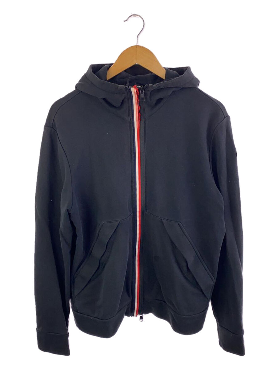 【中古】MONCLER◆ジップパーカー/L/綿織物/BLK/無地/D10918417200 8098U【メンズウェア】
