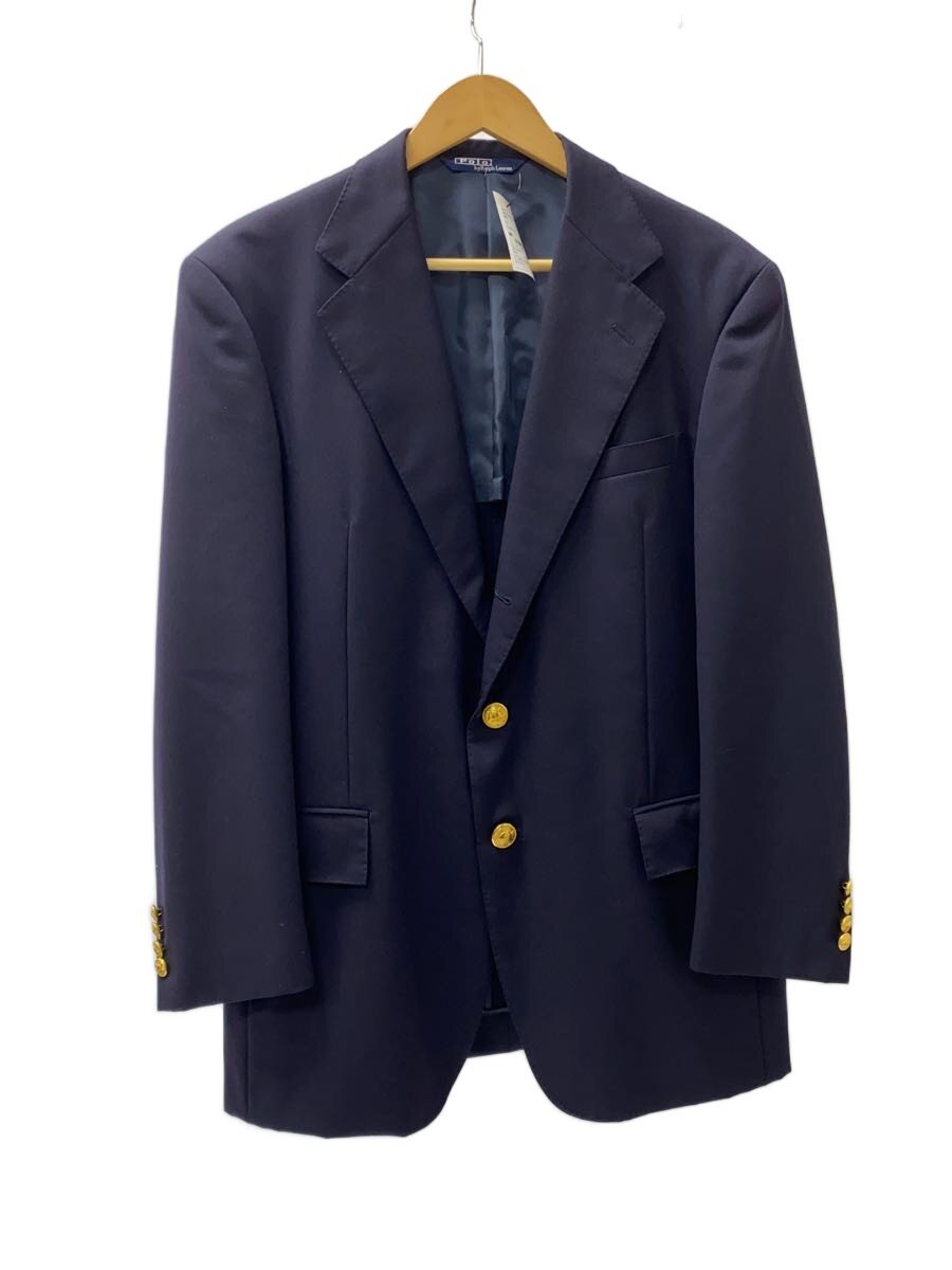 【中古】POLO RALPH LAUREN◆テーラードジャケット/--/羊毛/米国海軍/無地/022-5-BZ-RL/金名取り草/紺ブレ【メンズウェア】