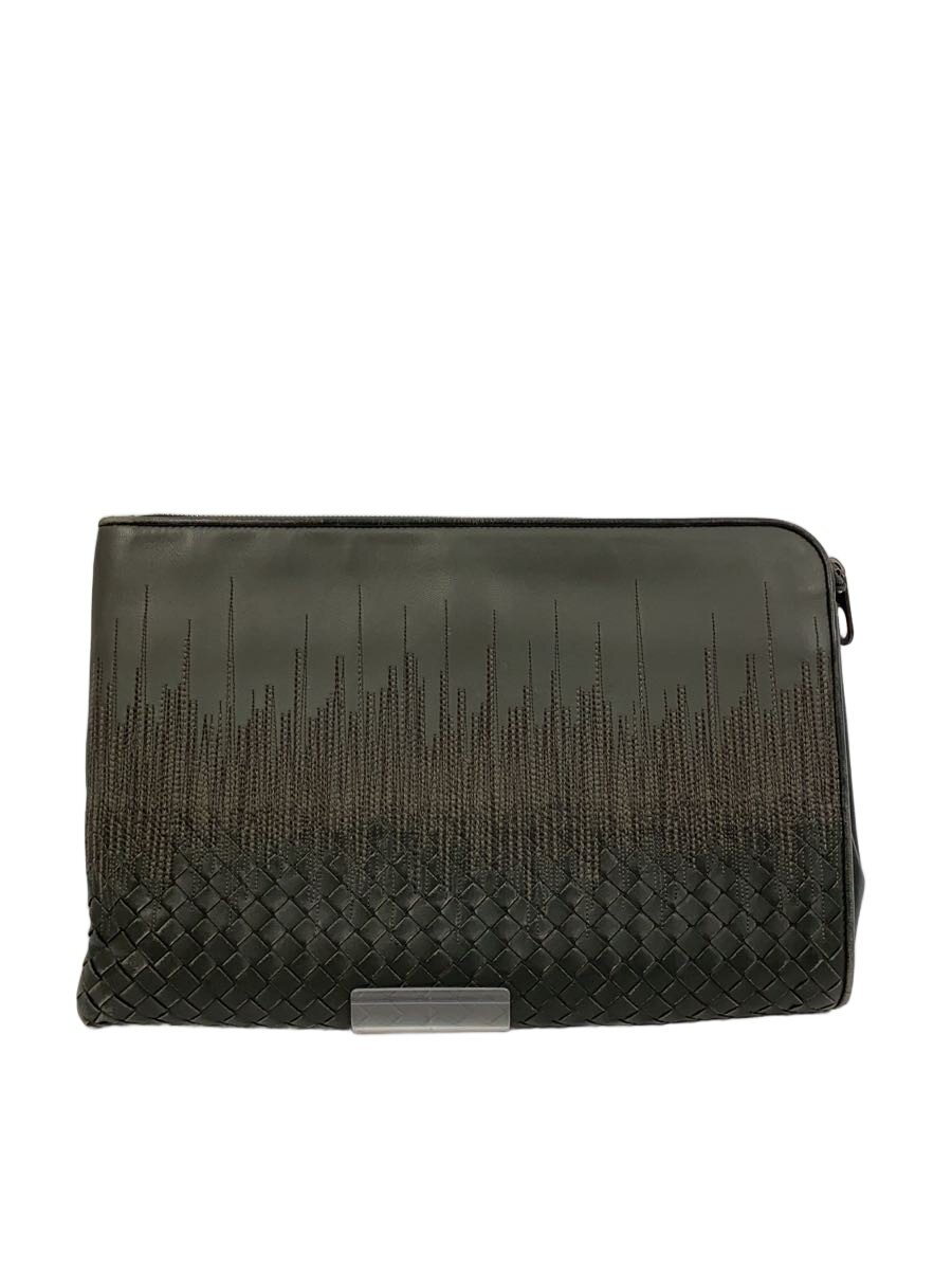 【中古】BOTTEGA VENETA◆イントレチャート/クラッチペダル御徒面子/二番目御徒面子/なめし革/BLK【御徒面子】