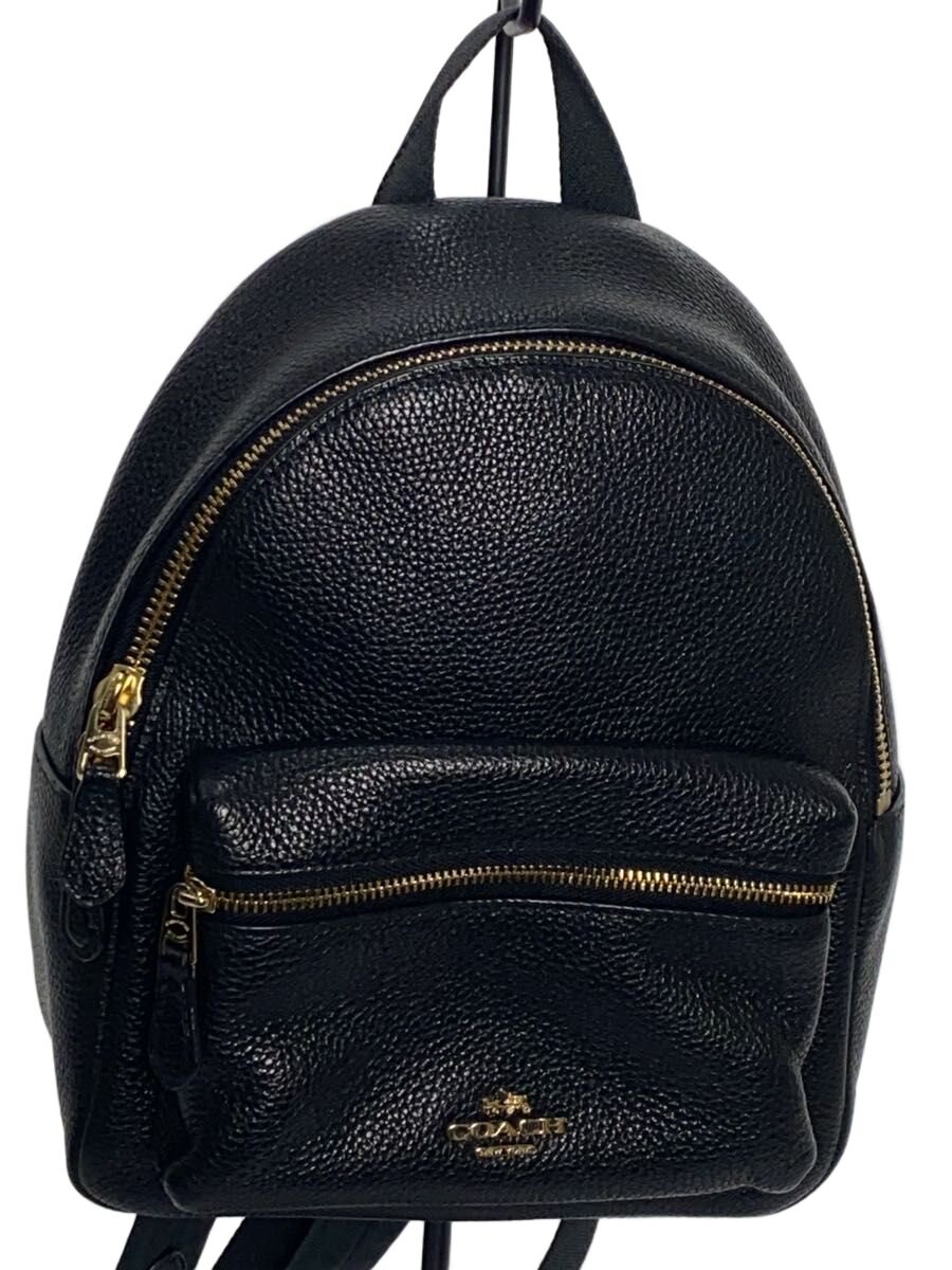 【中古】COACH◆ミニチャーリー_ブラック/レザー/BLK【バッグ】|2nd STREET 店