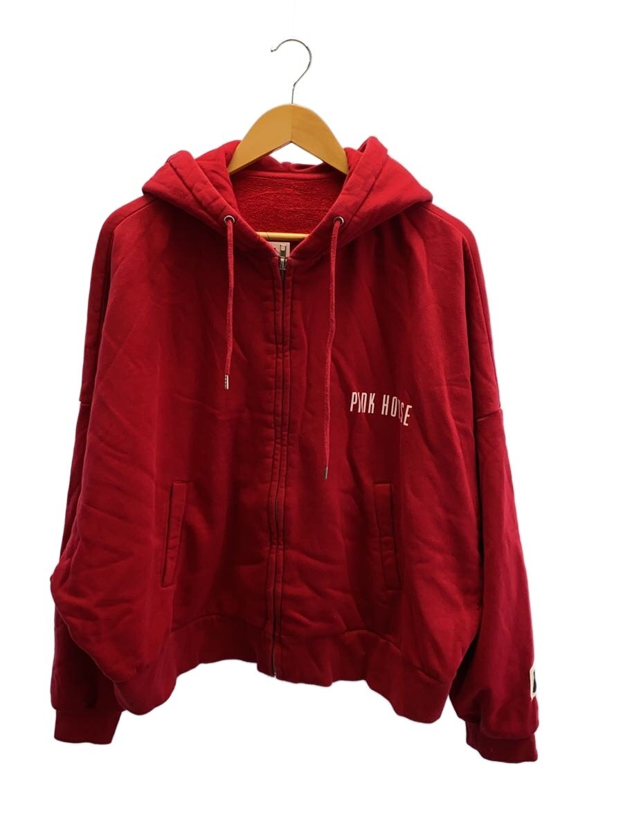 【中古】PINK HOUSE◆ジップパーカー/FREE/綿織物/RED/A213UCD923【レディース御召しもの】