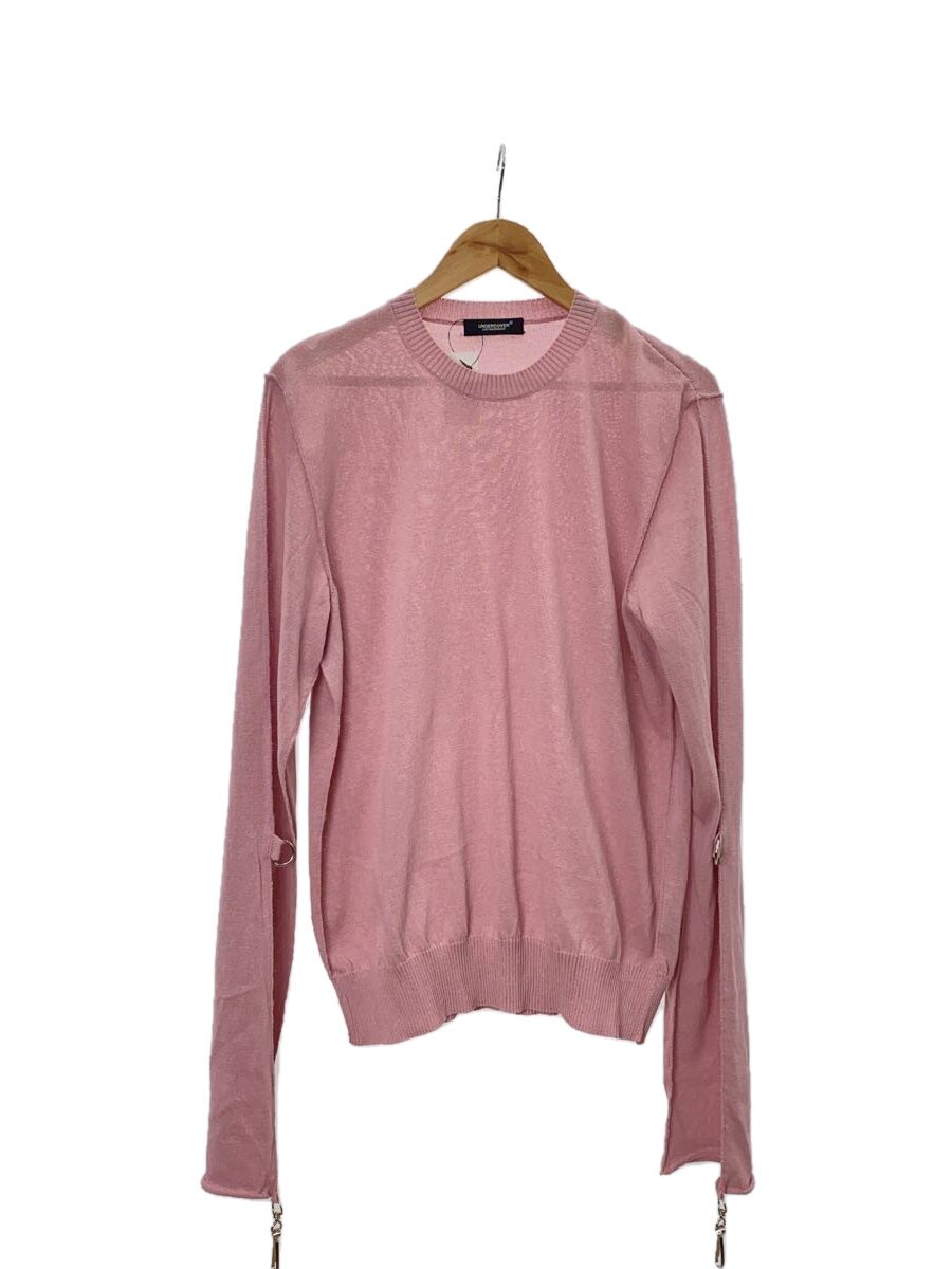 【中古】UNDERCOVER◆20AW/ハイゲージボンデッジニットセーター(薄っぺら)/1/ポリエステル/サクラ色/UC1A4904-1【メンズウェア】