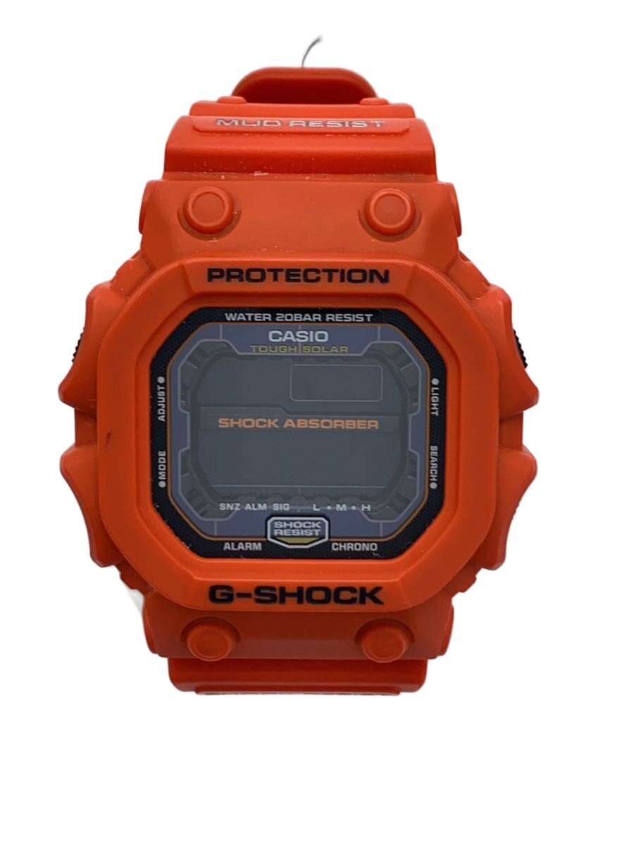 【中古】CASIO◆ソーラーウオッチ/デジタル/天然ゴム/BLK/ORN/GX-56 黒いこと【服飾雑貨他】