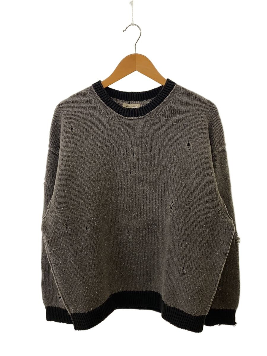 【中古】VAINL ARCHIVE◆24SS/JEFF-C/編み物・スウェーター(朦々たる)/M/羊毛/GRY/VASK24F005【メンズウェア】